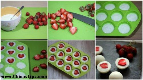como hacer bombones rellenos de fruta