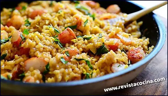 Risotto de limon con camarones